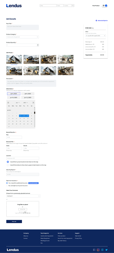 Final listing flow